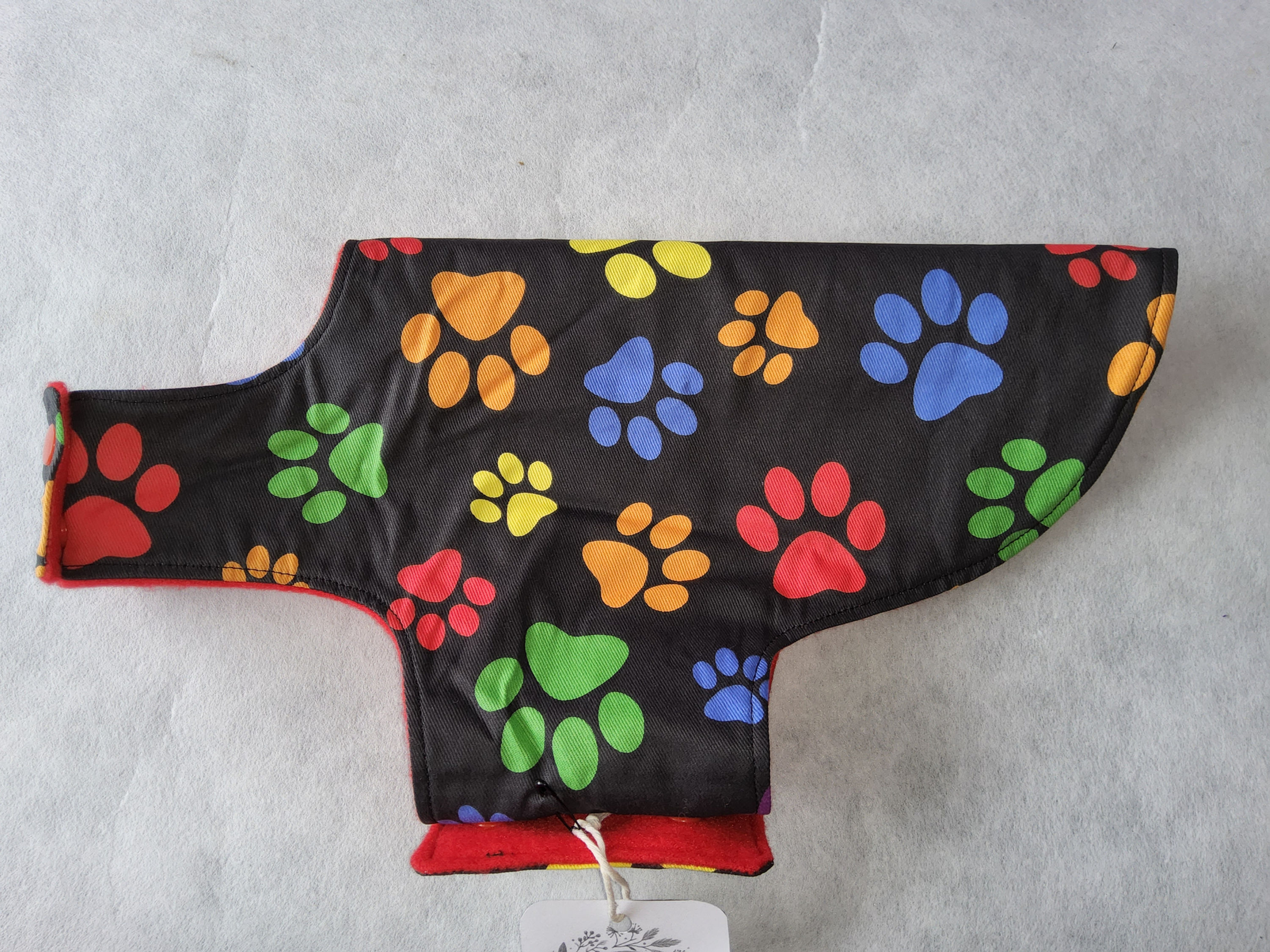 (S) - (Paw Print - Red fleece)