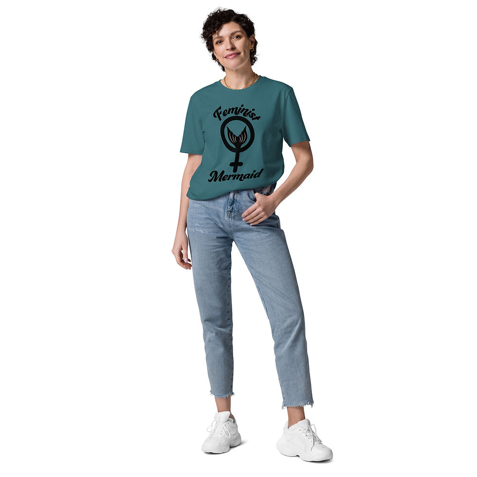 Thumbnail: Feminist Mermaid Unisex organic cotton t-shirt