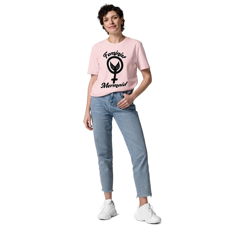 Thumbnail: Feminist Mermaid Unisex organic cotton t-shirt