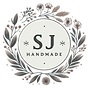SJHandmade logo with a simple native flo