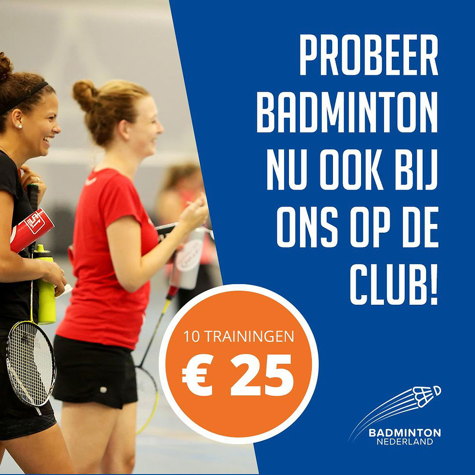 PROBEERBADMINTON BIJ BC ‘T PLUUMPJE