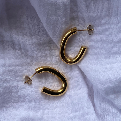 Almost Full Gold Hoop