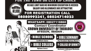 Register at Crown University of Theology