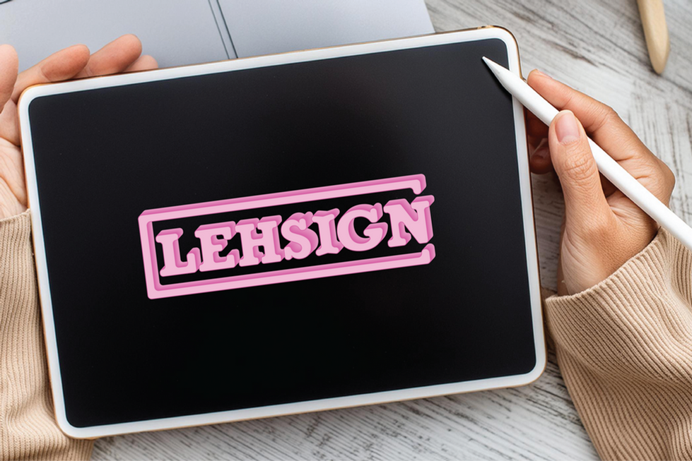Lehsign Logo pink Mockup