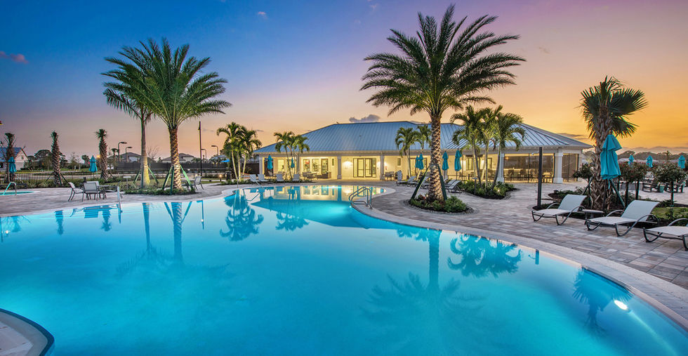 waterside shore view community pool