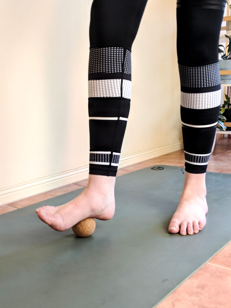 Use a ball to massage the underside of your foot
