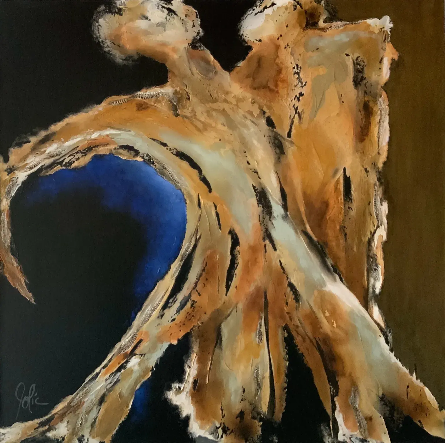 Art expressionniste "Dancing as one" - tableau grand format - Artiste peintre Jolic