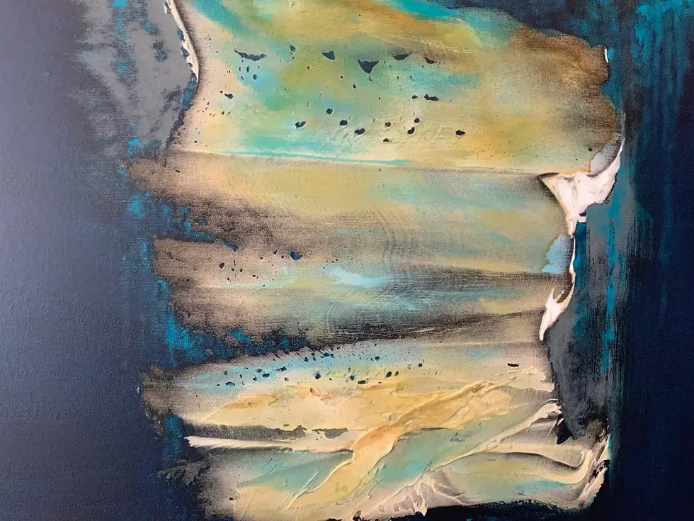 Miniature : Art expressionniste "Internal Dialogue" - détail tableau grand format - Artiste peintre Jolic