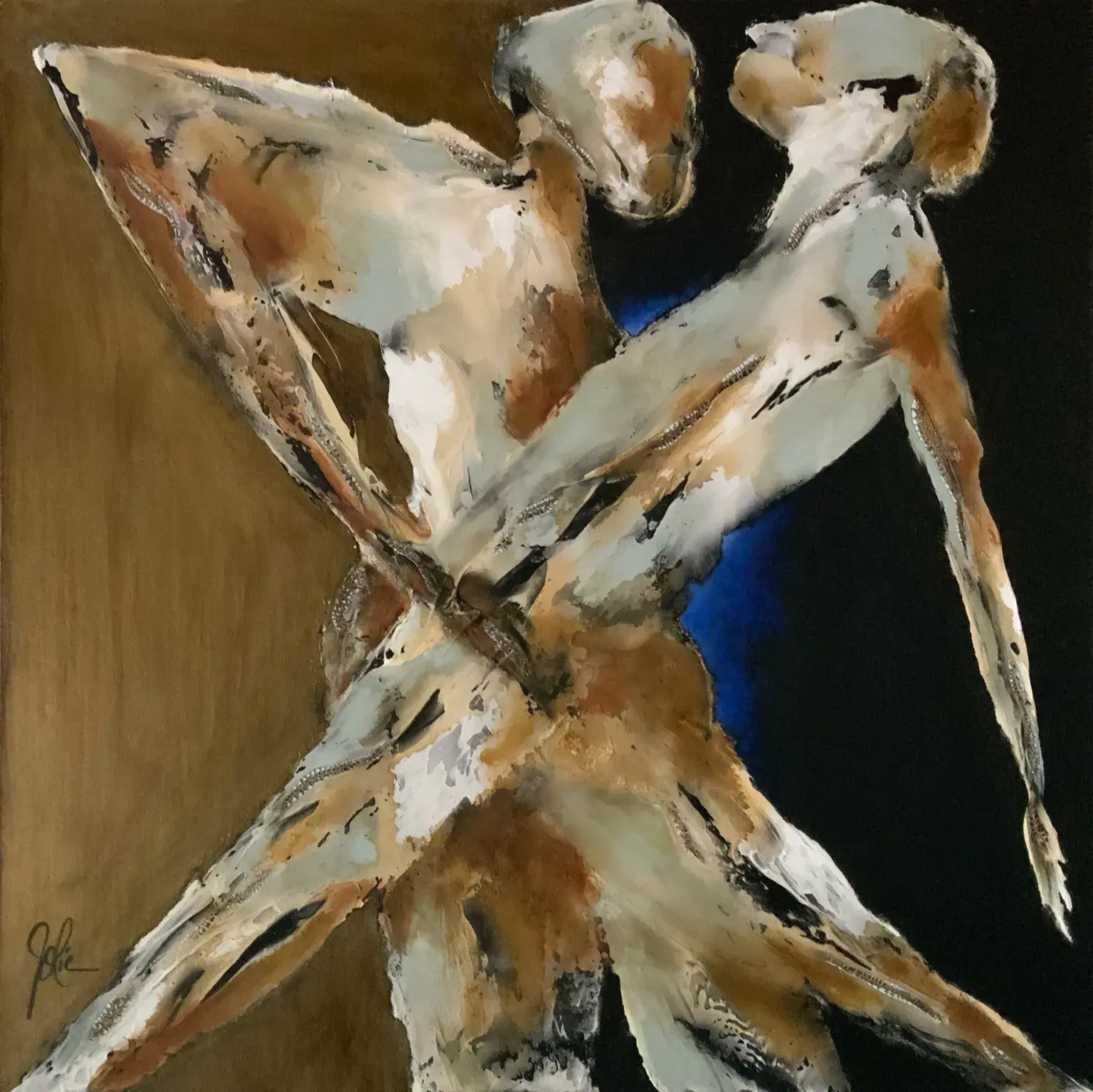 Art expressionniste "Rhythms of us" - tableau grand format - Artiste peintre Jolic