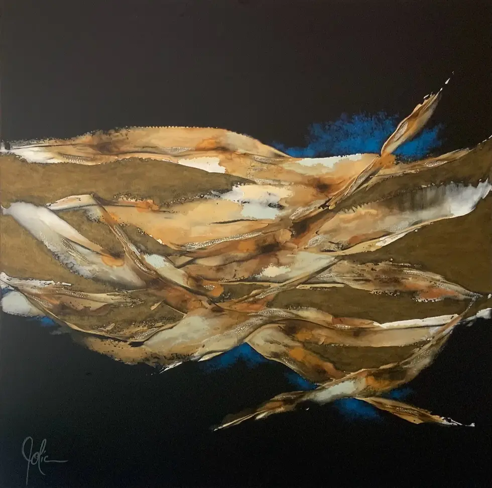 Art semi-abstrait "As time goes by" - grand format - Artiste peintre Jolic