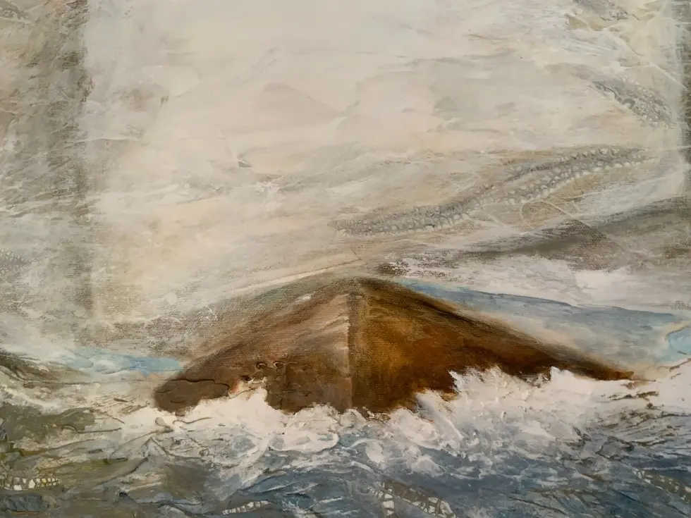Thumbnail: Art impressionniste "Tandem" - zoom tableau grand format - Artiste peintre Jolic
