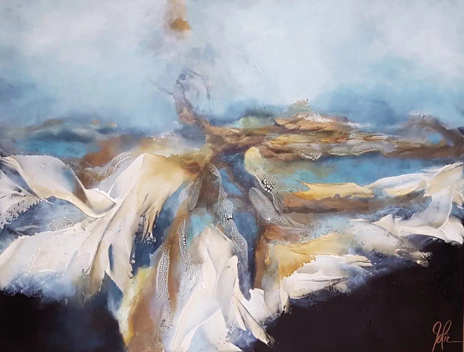 Art impressionniste "Transition" - tableau grand format - Artiste peintre Jolic