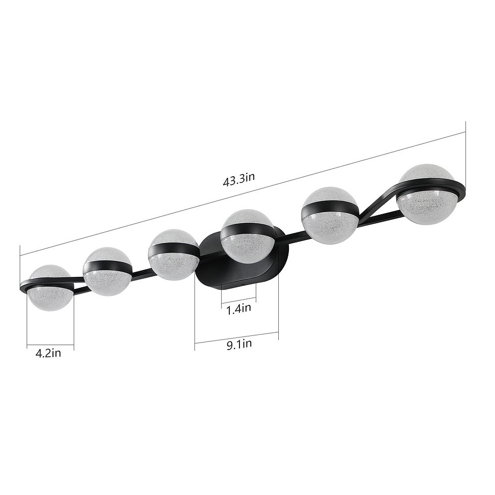 Thumbnail: Vanity Lights With 6 LED Bulbs for Bathroom Lighting(Black)