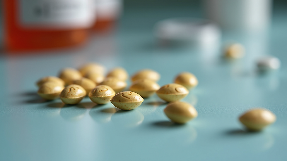 Close-up view of hormone pellet therapy materials on a table