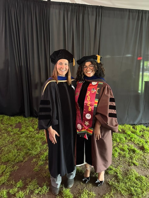 Morgan Thomas and Bess Frost at graduation