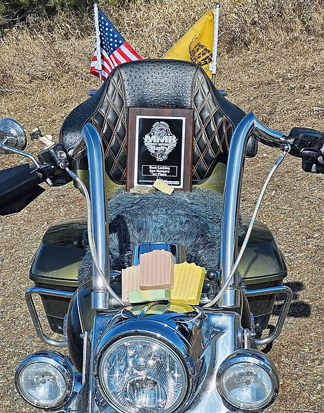 Soap bars on a Motorcycle