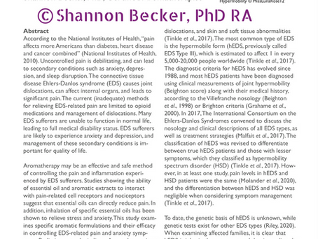 Aromatherapy for Ehlers-Danlos Syndrome related symptoms: a study