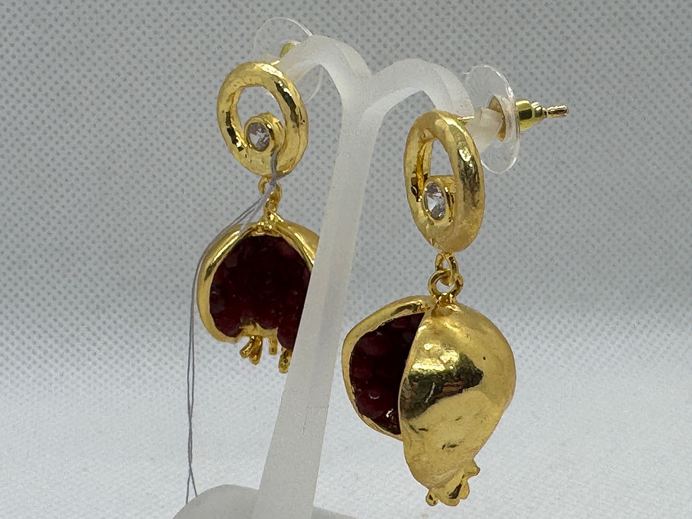 Thumbnail: Pomegranate 24k plated bronze earrings 
