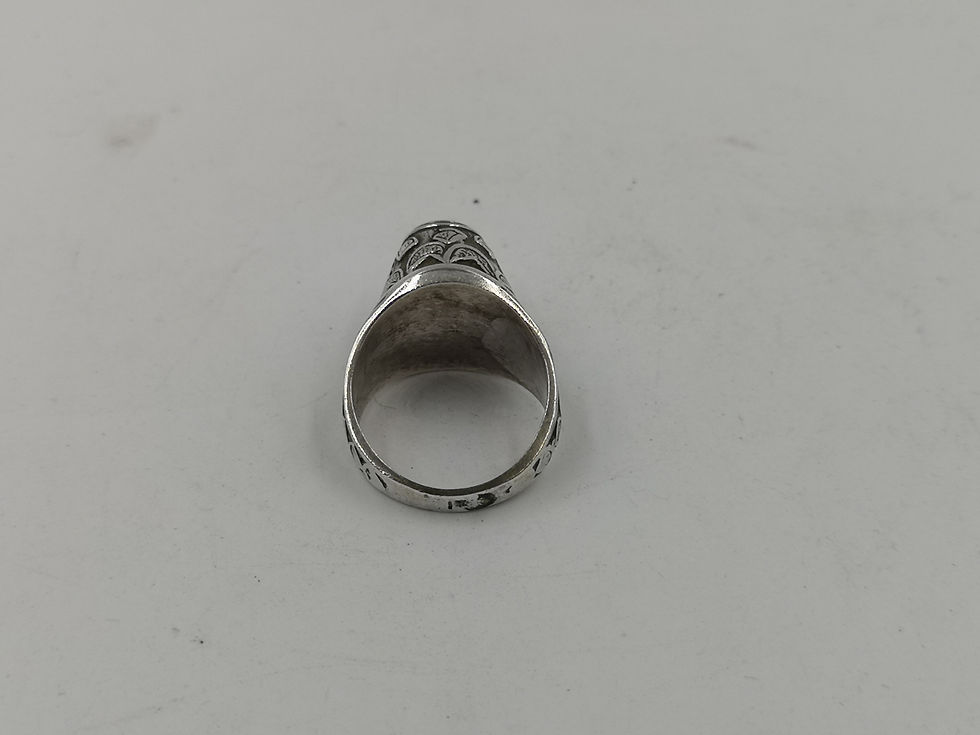 Thumbnail: Afghan onyx silver ring 