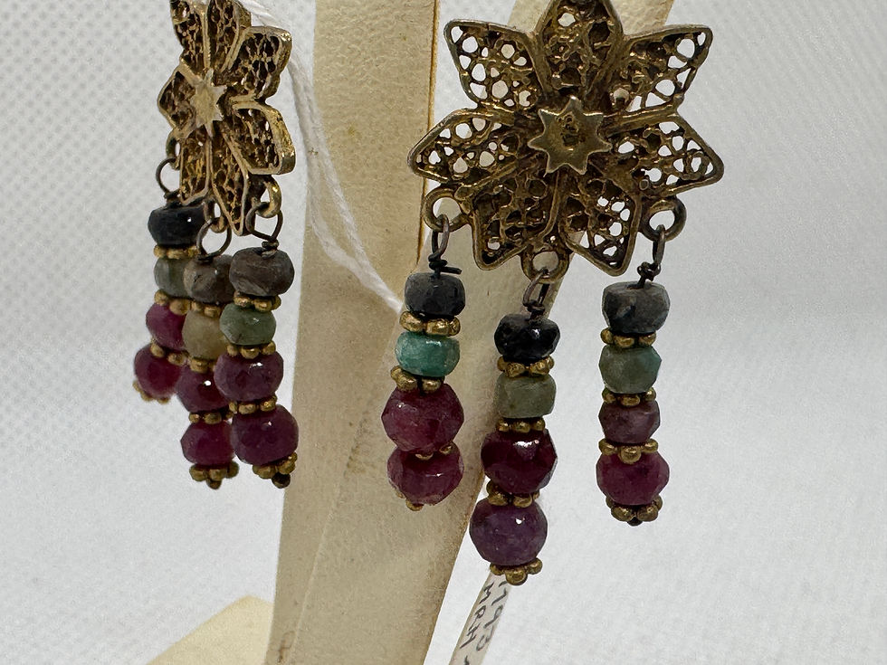 Thumbnail: Uzbek Tourmaline stone earrings 