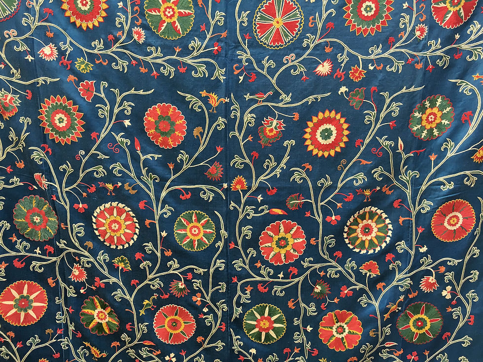 Thumbnail: Silk Hand Embroidered Suzani Large Bed Cover