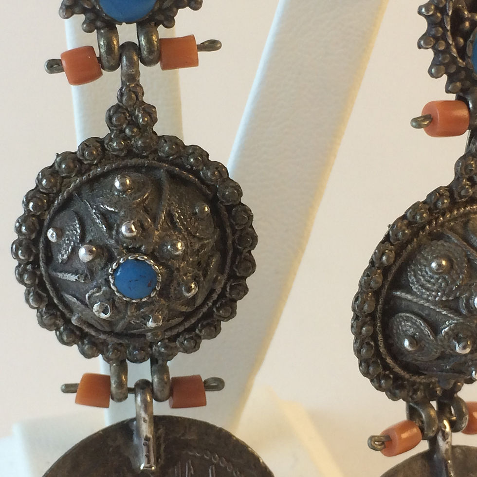 Thumbnail: Ottoman Harem style 925k Silver Earring set