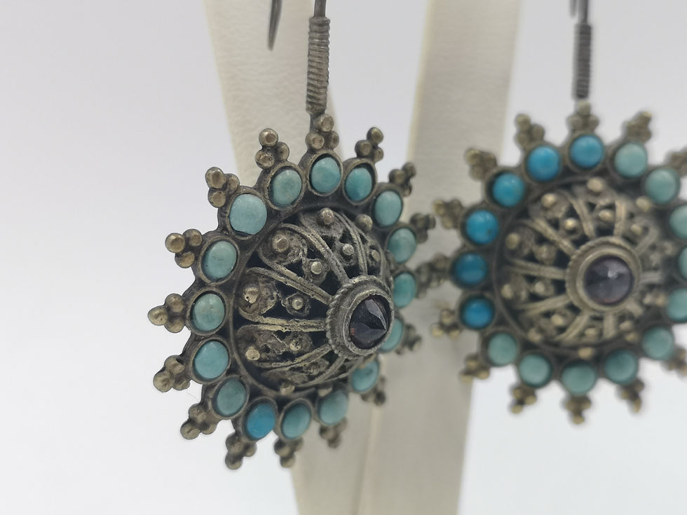 Thumbnail: Silver Uzbek Earrings 