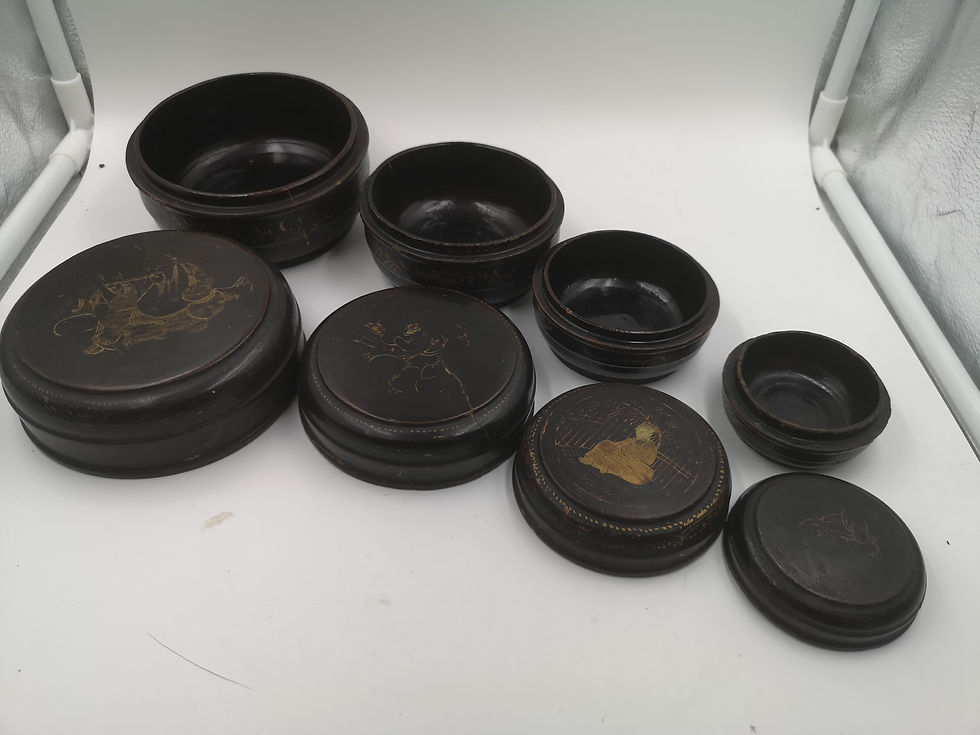 Thumbnail: Indian 4 box wooden antique set