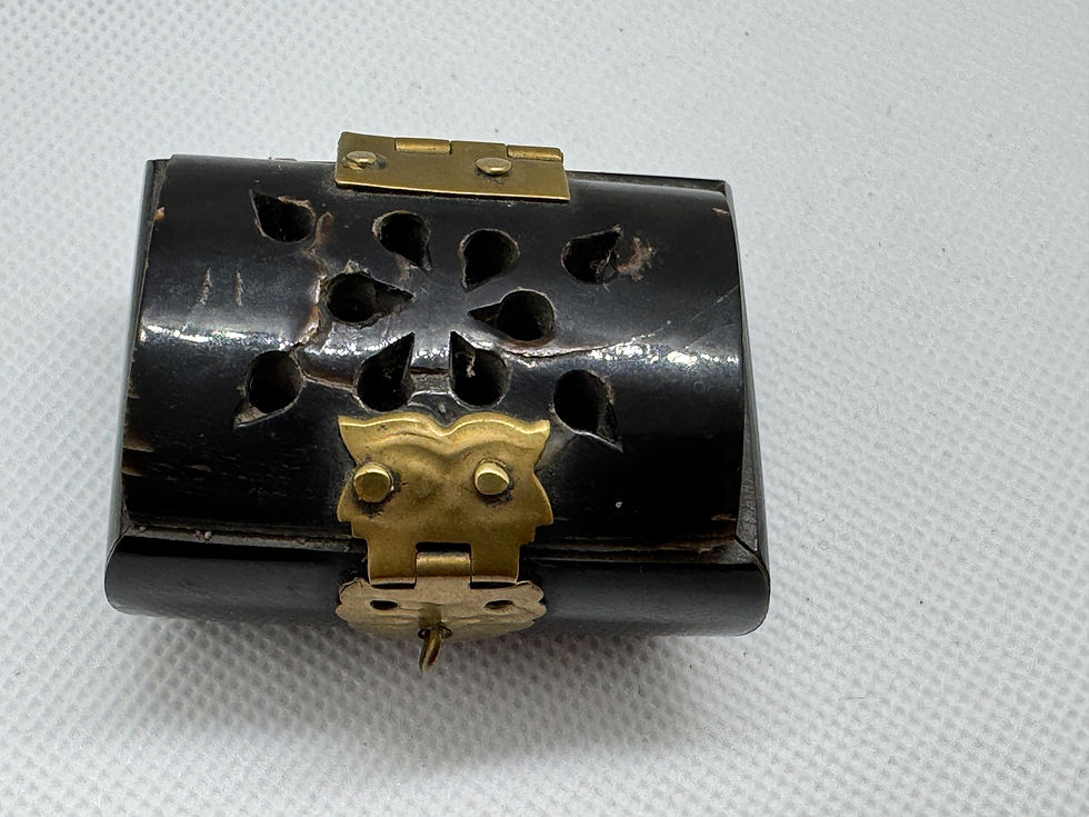 Thumbnail: Black bone Nepalese box with brass hinges 