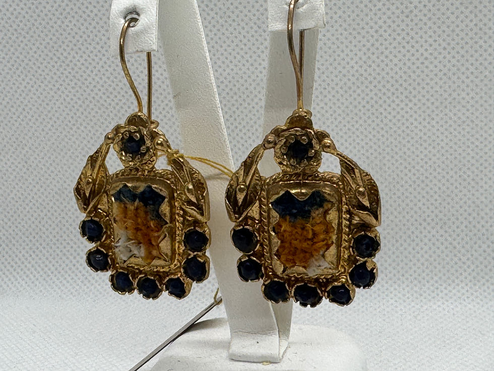 Thumbnail: Uzbek İkkat silk velvet &lapis earrings 
