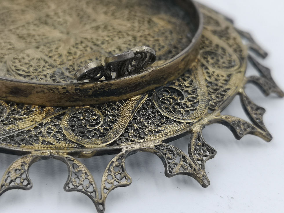 Thumbnail: Ottoman Silver filigree miniature plate