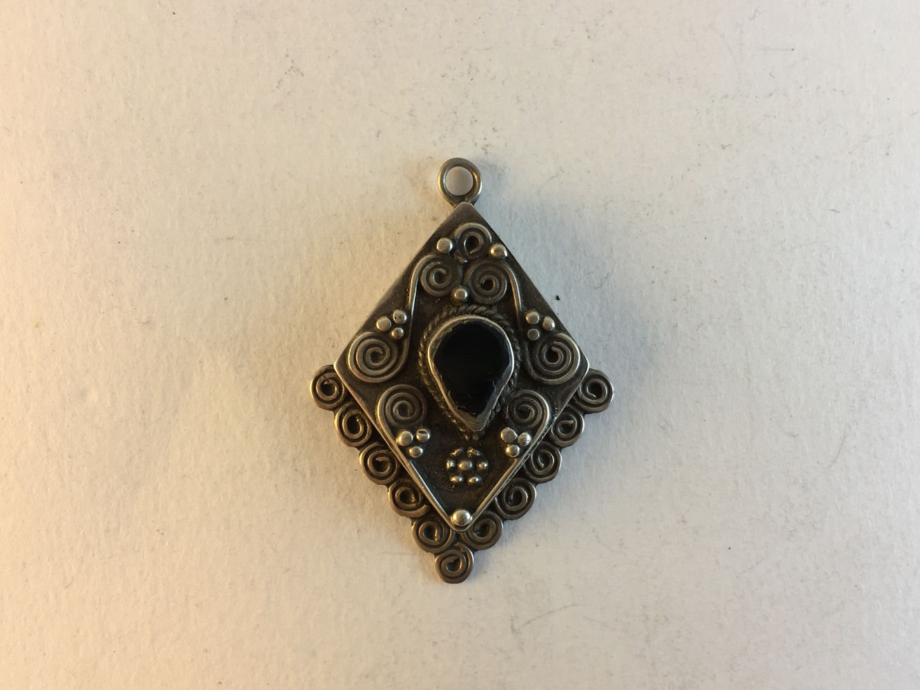 Afghan Silver Onyx Stone Pendant