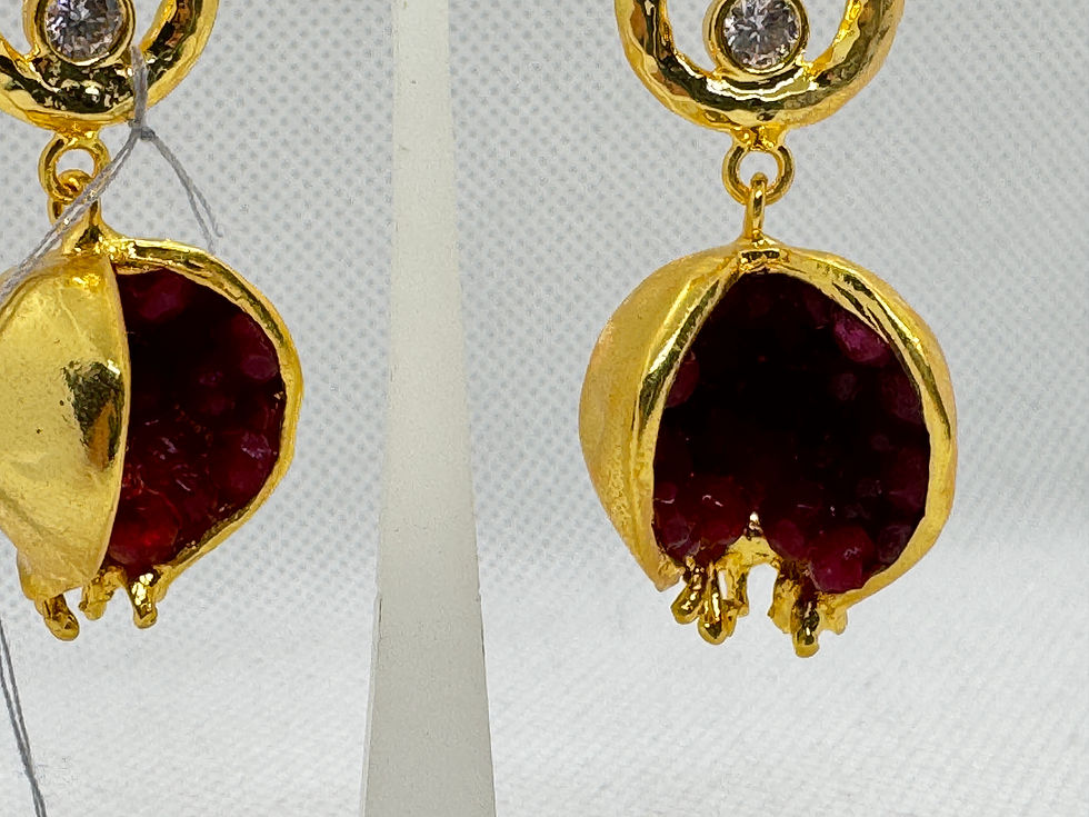 Thumbnail: Pomegranate 24k plated bronze earrings 
