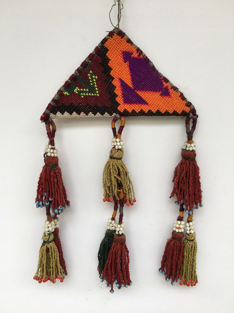 Thumbnail: Afghan Embroidered Suzani "Duacık" Amulet Old Wall Hanging