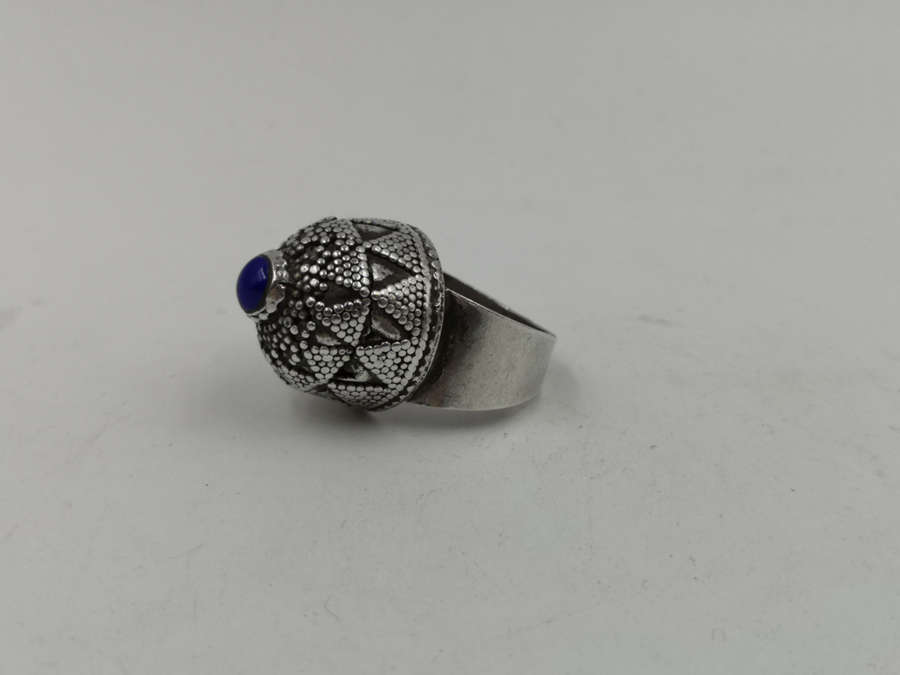 Afghan Kazakh lapis Lazuli silver ring 