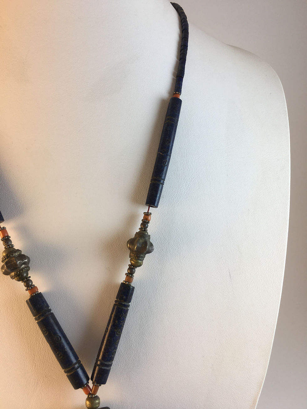 Thumbnail: Lapis Lazuli Hand Cut Afghan Necklace