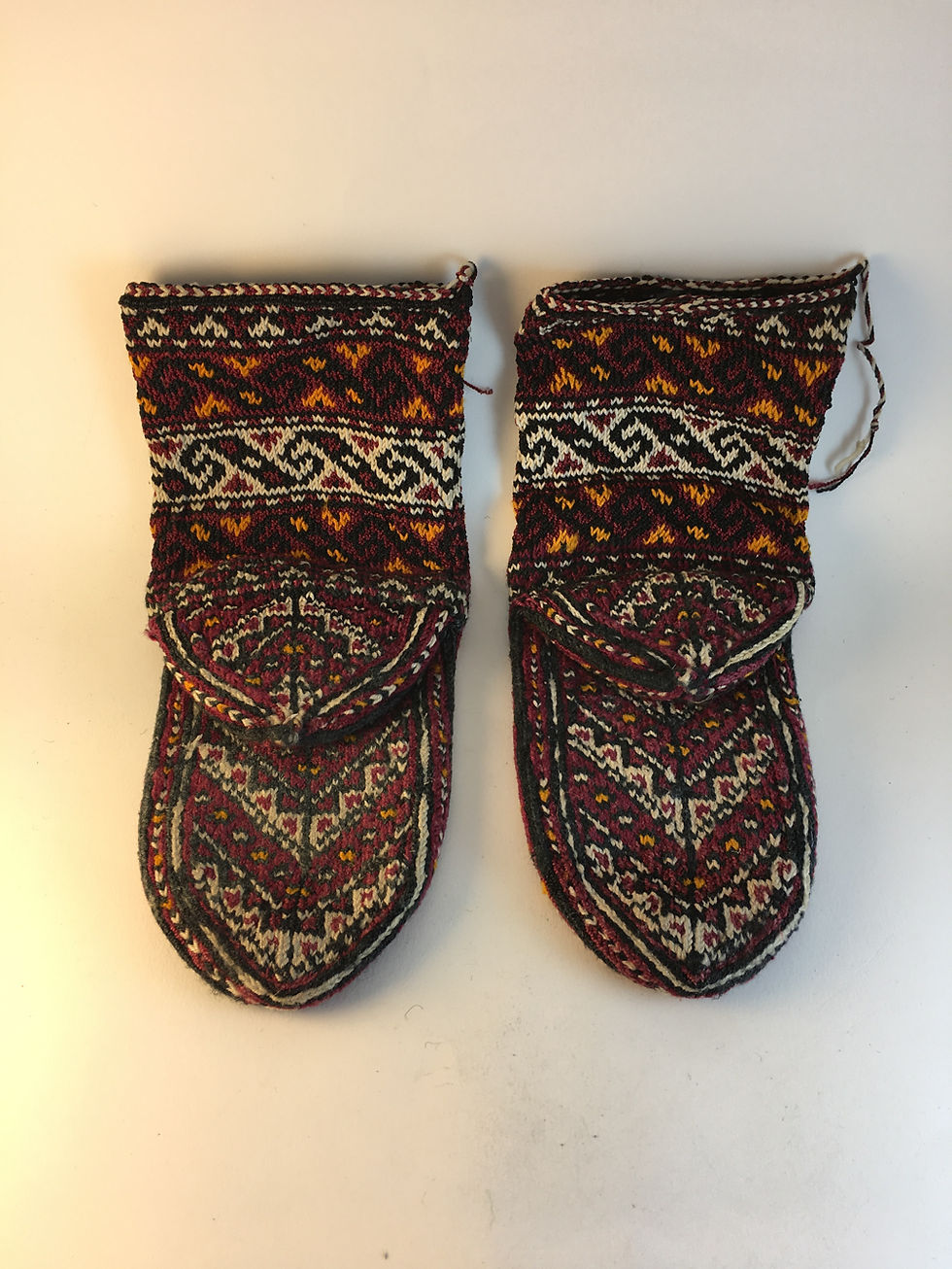 Thumbnail: Hand Knitted Old Iraninan Raw Silk Village Socks