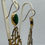 Thumbnail: Arabic calligraphy turquoise bronze gold plated earrings 
