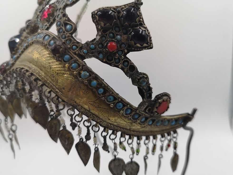 Thumbnail: Uzbek 1820s silver wedding crown 