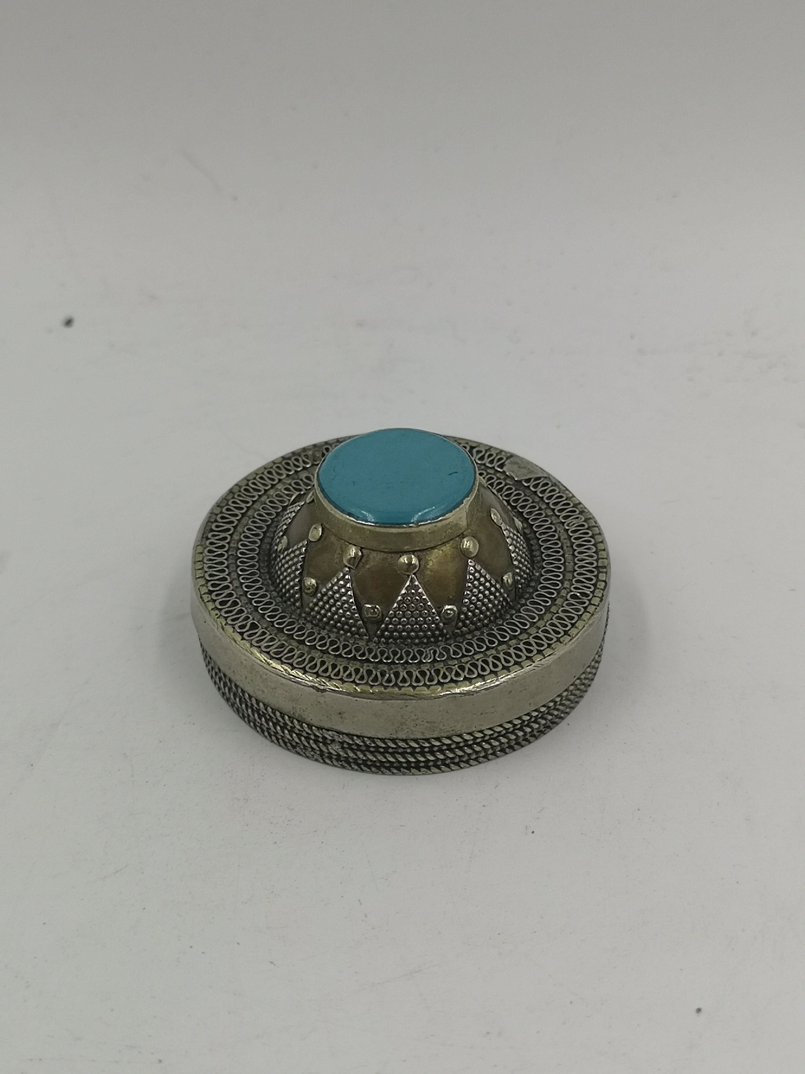 Turquoise silver turcoman box