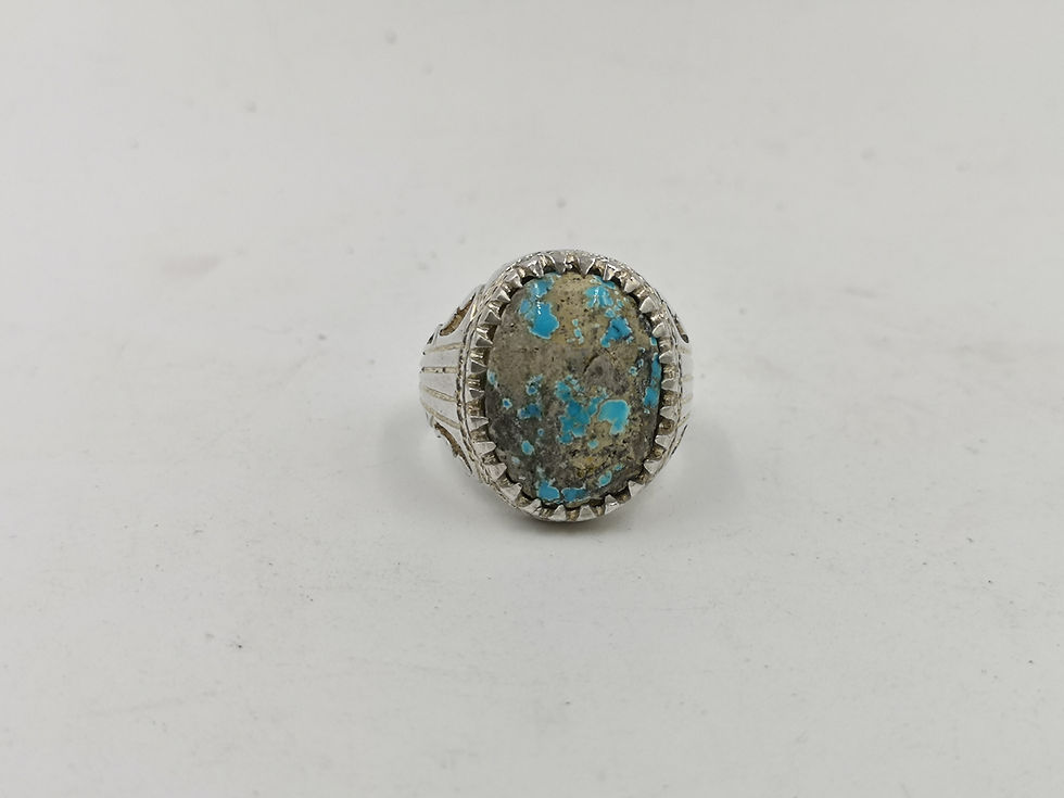 Thumbnail: Meshed Turquoise silver ring 
