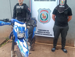 Detienen a presunto ladrón y recuperan motocicleta robada en Ita Paso