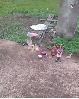 Hallan presunto altar ritual frente a un centro infantil en Cambyretá