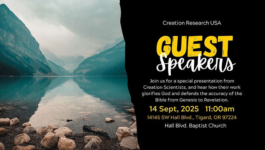 Creation Research USA - Guest Scientist Speakers present on how their work glorifies God and defends the accuracy of the Bible from Genesis to Revelation.