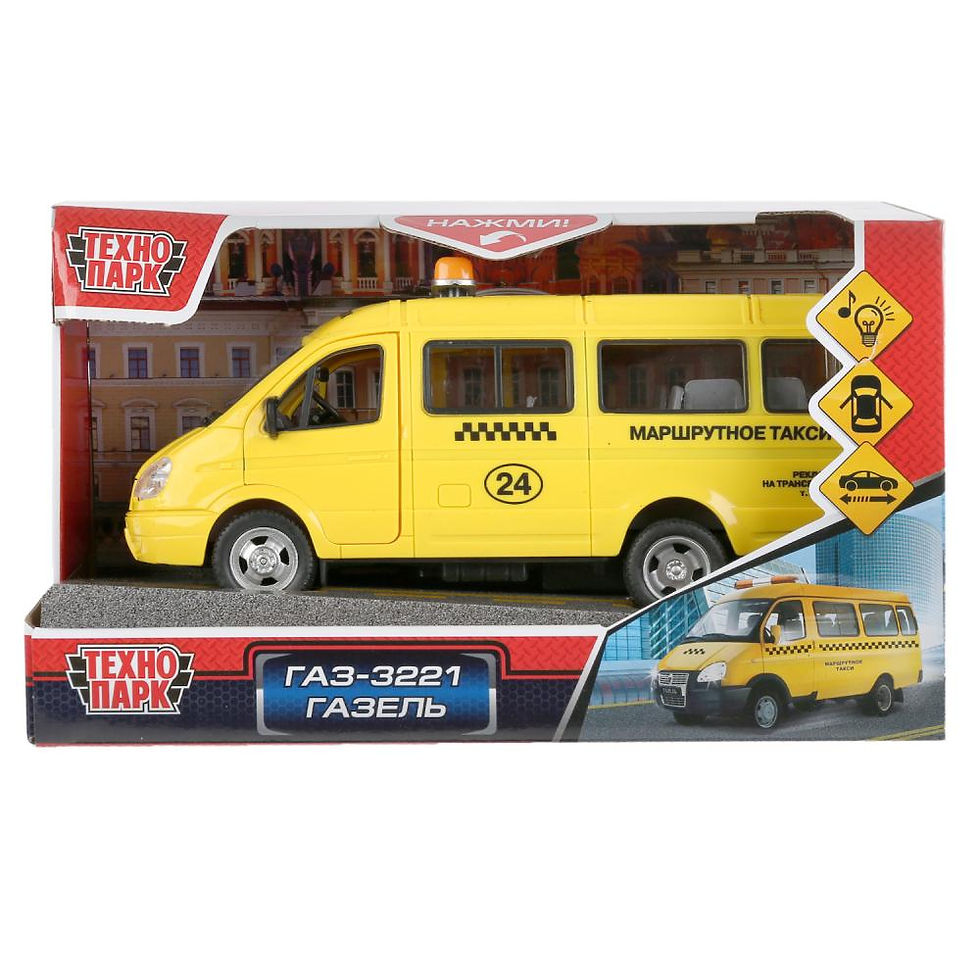 Газель"Такси" 36см, пластик, инерц., свет+звук, открыв. двери