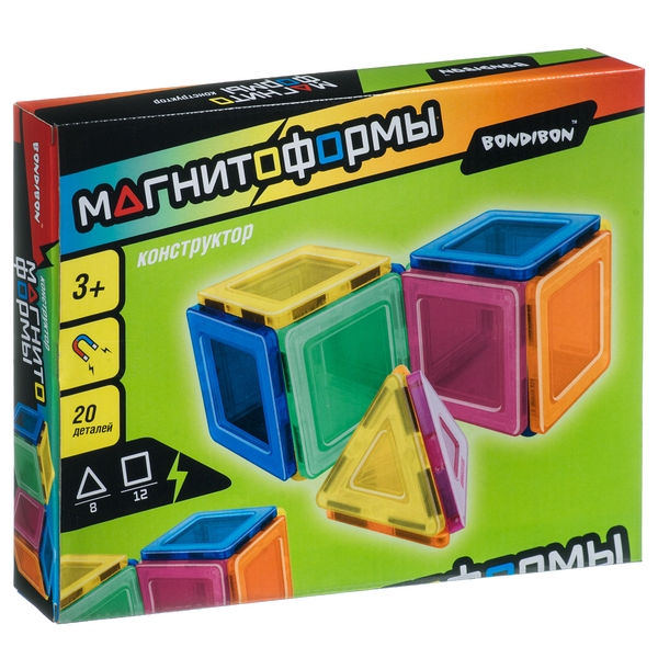 Магнитный конструктор МАГНИТОФОРМЫ Bondibon 20 шт.