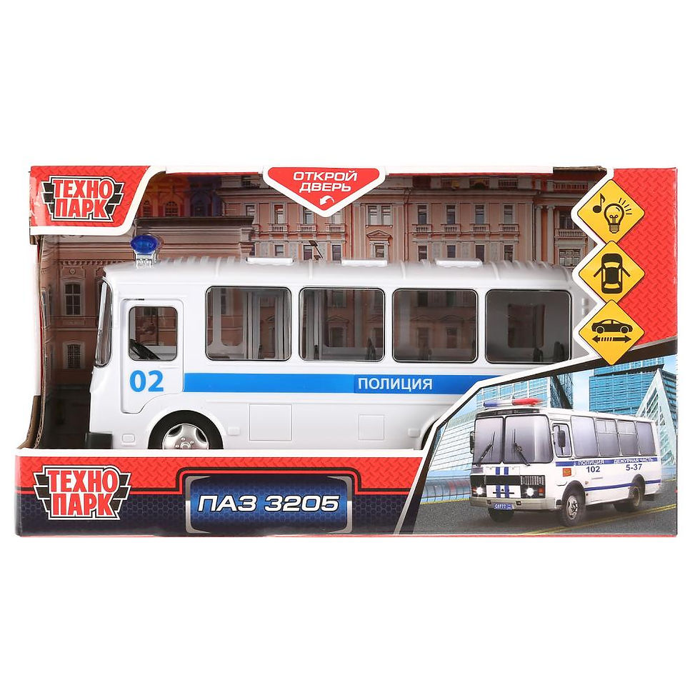 Автобуз ПАЗ "Полиция" 36см, пластик, инерц., свет+звук