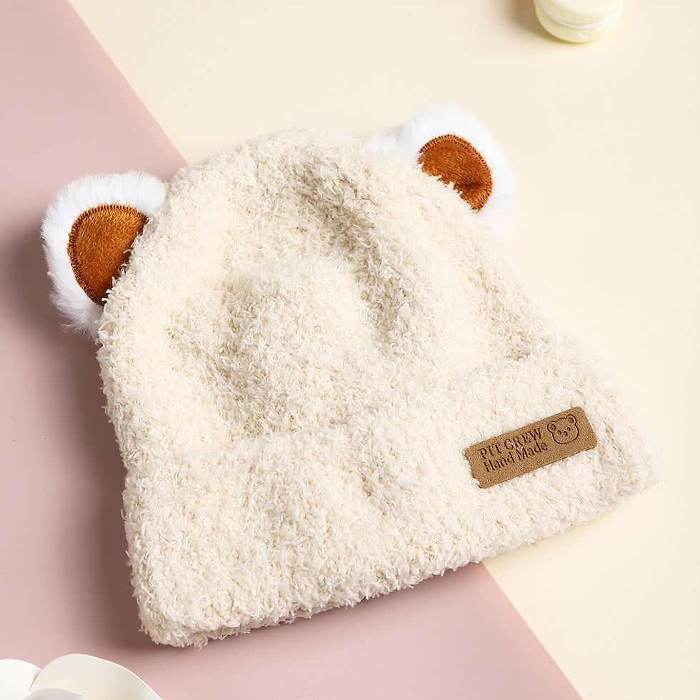 Thumbnail: Baby Boy Beanie Protect Neck Bear Windproof Winter Child Cartoon Hat Knitted War