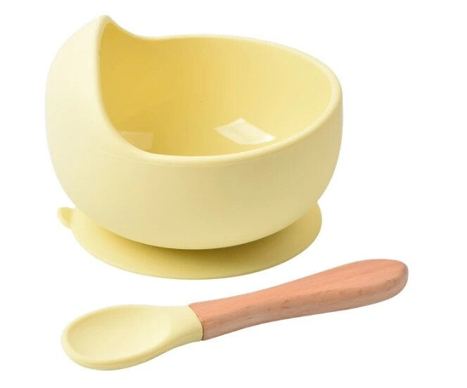 Thumbnail: 2PCS Silicone Baby Feeding Bowl Tableware for Kids Children Dishes Plate Toddle 