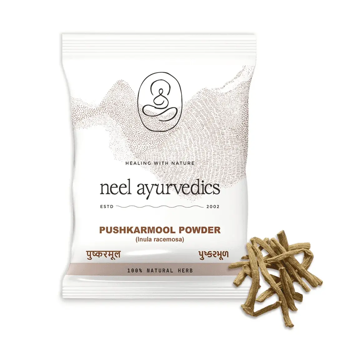 El Pushkarmool Churna (Inula racemosa) es un remedio ayurvédico tradicionalmente reconocido por sus beneficios respiratorios, cardiacos y digestivos. En Ayurveda se considera una de las hierbas más efectivas para aliviar la congestión, fortalecer los pulmones y equilibrar Kapha y Vata. pushkarmool churna ayurveda
inula racemosa propiedades
hierba ayurvédica para los pulmones
remedios naturales para el asma y tos
beneficios de pushkarmool
plantas ayurvédicas respiratorias 
Pushkarmool Churna (Inula racemosa): hierba ayurvédica para la tos, asma y corazón. ¿Para qué sirve el Pushkarmool Churna Ayurveda en España Expectorante natural que equilibra Kapha y Vata.